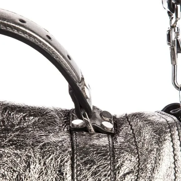 Proenza Schouler Medium PS1 Satchel Bag in Silver Leather